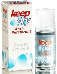 keep dry. Anti-Perspirant. Stoppt Schweiß 