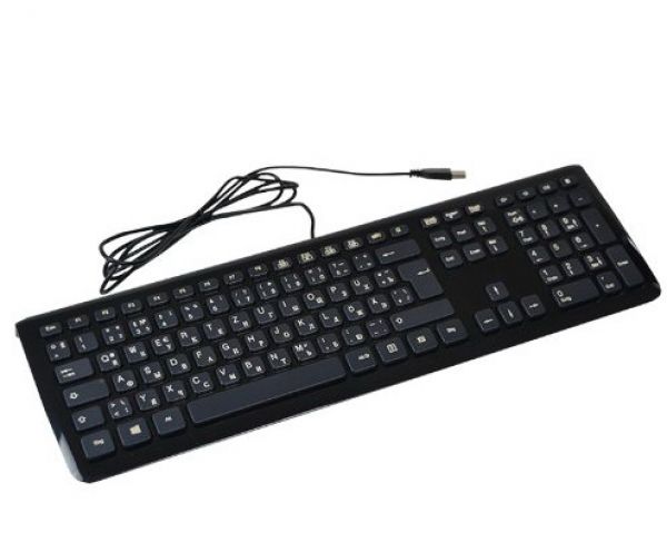  Комплектующие Мультимедийная клавиатура - русско-немецкая, черная, глянцевое покрытие, мультимедийная, USB, 0833-KU