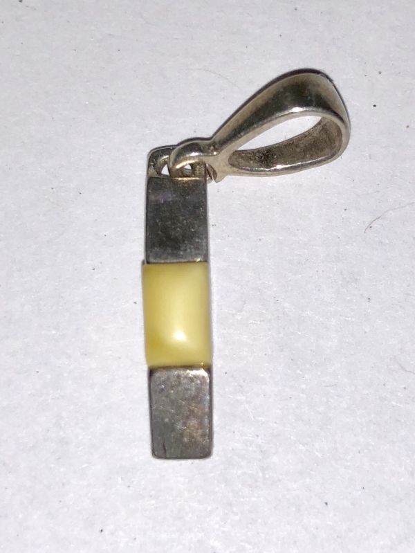  Серебро Подвеска с желтым янтарем - Янтарь , Изделия из серебра 