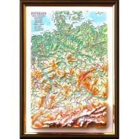 Germany. High raised relief panorama (3D map/Medium) 