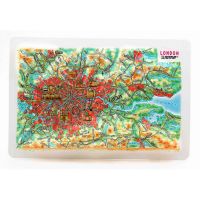 London. 3D Reliefpanorama, Landkarte (Magnet/Mini)  