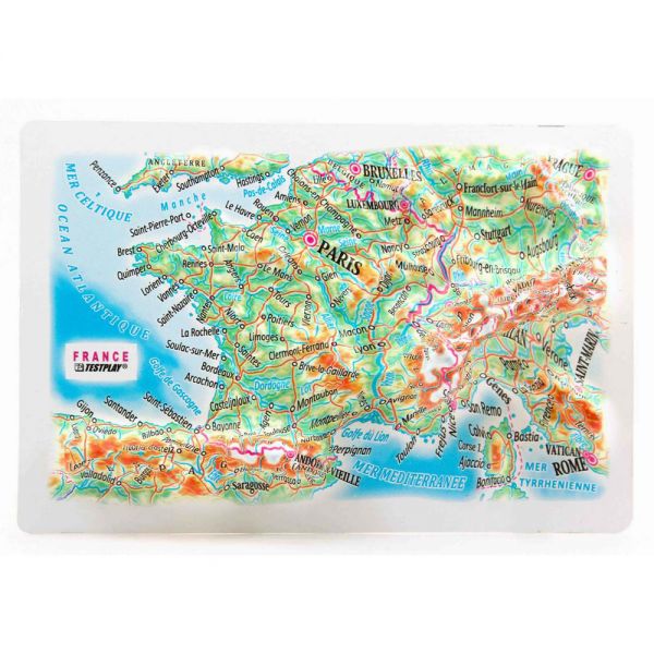  Landkarten France. 3D Reliefpanorama, Landkarte (Magnet/Mini) 