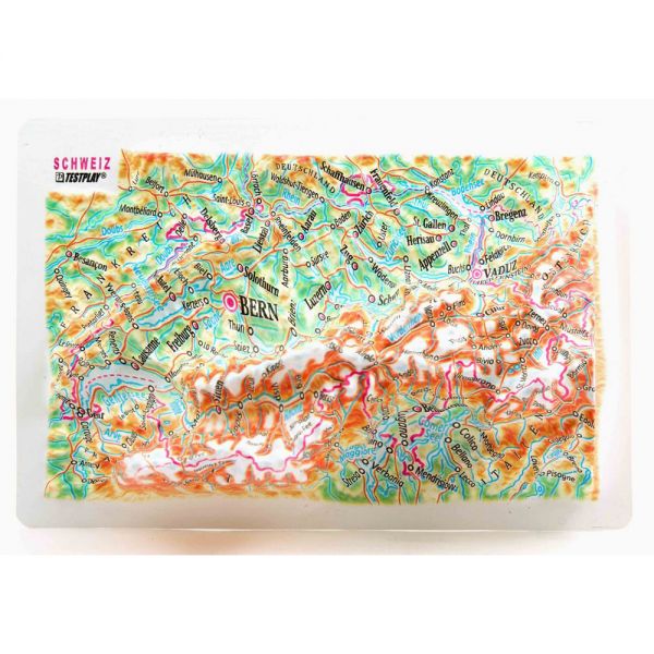  Maps Switzerland. High raised relief panorama (Magnet/Mini) 